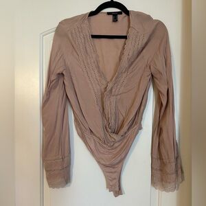 Forever 21 Mauve Long Sleeve Body Suit